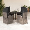 vidaXL 5 Piece Patio Dining Set - Adjustable Recliners, Cushions, PE Rattan, Gray - Outdoor Garden/Backyard Furniture - 2 of 4