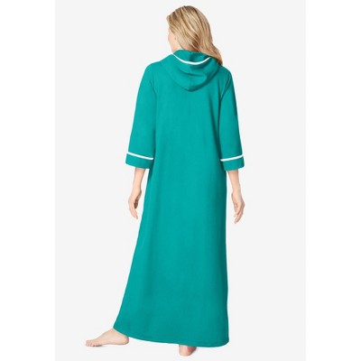 Aquamarine Plus Size Long Hooded Terry Robe