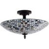 Chloe Lighting Crown Mosaic-Style 2 Light Semi-Flush Ceiling Fixture 16" Wide - 2 of 4