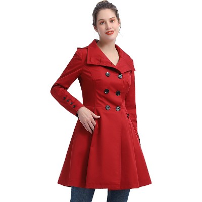 Bgsd Women s Kayla Hooded Mid Length Trench Coat Red Small Target