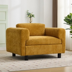 45.5"W Modern Oversized Armchair, Comfy Accent Chair, Woven Velvet Fabric Single Sofa Chair 4S - ModernLuxe - 1 of 4