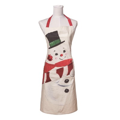 Transpac Cotton 36 in. Multicolor Christmas Retro Snowman Apron
