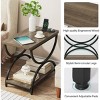 Syemin End Tables Industrial 2-Tier End Table, Vintage Wood Side Table, Nightstand Bedside Table,  Accent Chairside Table, Gray, 15.75"*23.62"*23.62" - 4 of 4