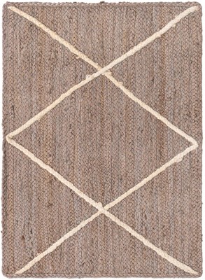 Handmade Braided Jute Trellis 2x3 Area Rug in Gray