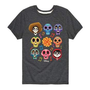 Boys' Coco Sugar Skulls Short Sleeve Graphic T-Shirt - Heather Gray