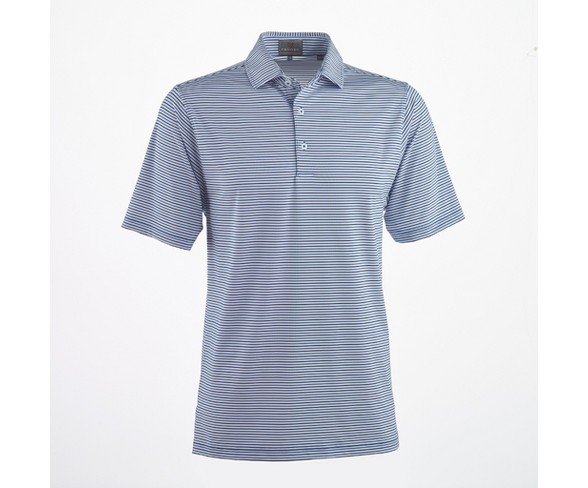 Men's Fennec Stripe Tech Jersey Polo Cobalt Blue Small
