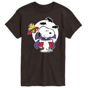 Men's - Peanuts - Snoopy Woodstock Vampire Short Sleeve Graphic T-Shirt - 1 of 4