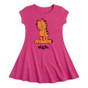 Girls' - Garfield - Sigh Garfield Fit & Flair Cap Sleeve Dress - 1 of 2