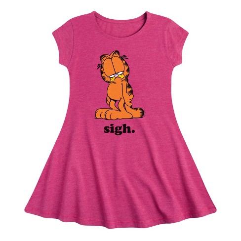 Girls' - Garfield - Sigh Garfield Fit & Flair Cap Sleeve Dress - image 1 of 2