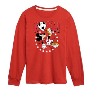 Boys' - Disney - Mickey Mouse Soccer Goal Long Sleeve Graphic T-Shirt - 1 of 4