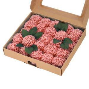 Unique Bargains Durable PE Realistic Appearance Mini Artificial Flower Heads 2.8 x 9.3 Inch 25 Pcs - 1 of 4