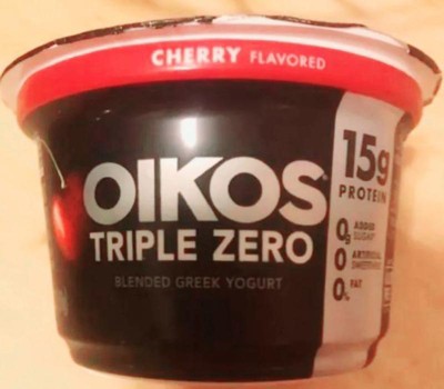 Oikos® Triple Zero Cherrry Blended Nonfat Greek Yogurt Cup, 4 ct