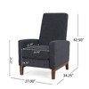 Modern Push-Back Recliner Chair, Upholstered Sofa Chair, Armchair with Rubberwood Legs, Wingback Accent Stools -Christopher Knight Home - 4 of 4