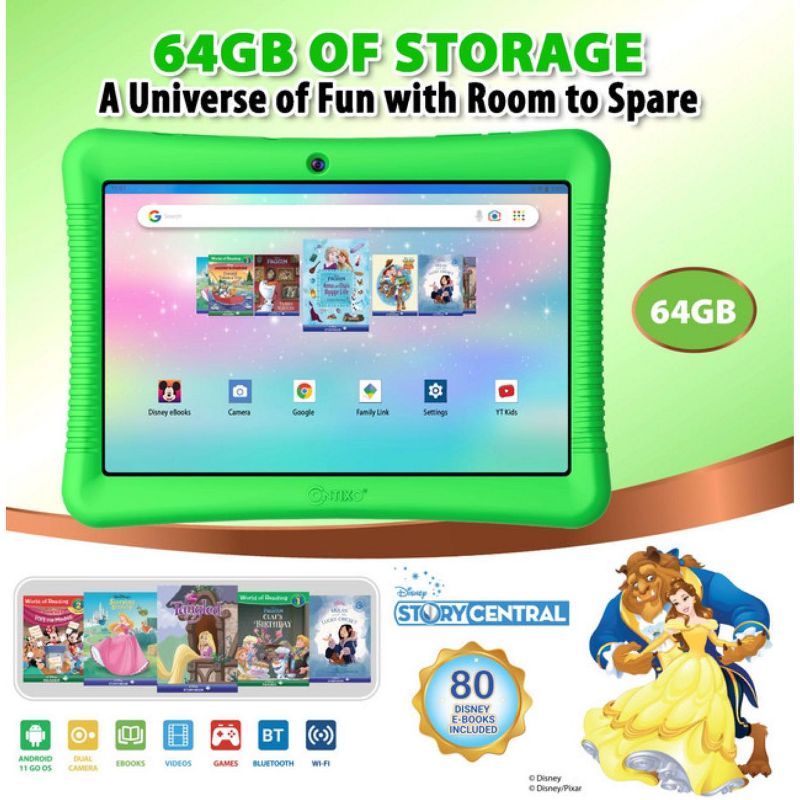 Contixo 10" Android Kids 64 GB Tablet (2023 Model), Includes 80+ Disney Storybooks & Stickers, Kid-Proof Case with Kickstand & Stylus, 3 of 15