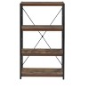 VYNXARIA Weathered Oak and Black 3-Shelf Bookcase - Rustic Charm Meets Modern Design - 3 of 4