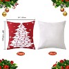 TackView 4-Piece Velvet Christmas Pillow Cover Set - 18x18 Inch Red Holiday Throw Covers with Festive Designs for Sofa,red - 3 of 4