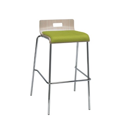 Jive Low Back Barstool Avocado Fabric Seat Natural - KFI