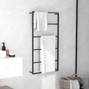 vidaXL Towel Rack Black Steel 45.7 in x 23.6 in x 3.9 in Towel Rack - 1 of 4