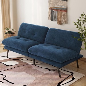 Vipbear Comfy Futon Couch with Adjustable Backrest 71" Convertible Futon Sofa Bed Folding Small Recliner Sleeper Sofa Bed for Living Room,Apartment - 1 of 4