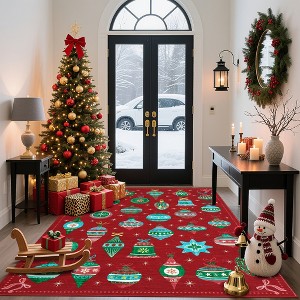Christmas Area Rug for Living Room Bedroom Large Washable Xmas Rugs - 1 of 4