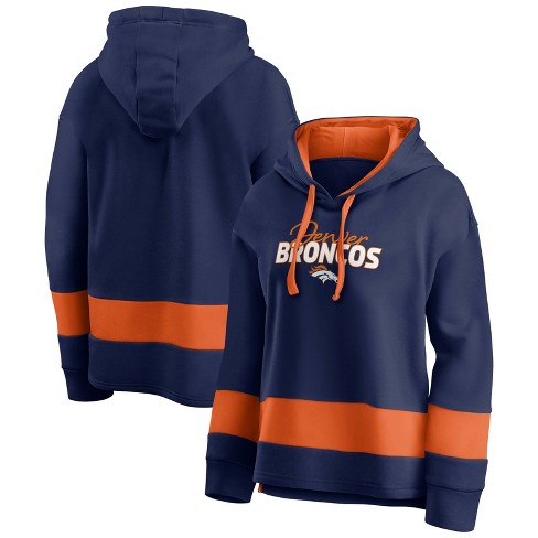Nfl Denver Broncos Women's Halftime Adjustment Long Sleeve Fleece Hooded  Sweatshirt : Target