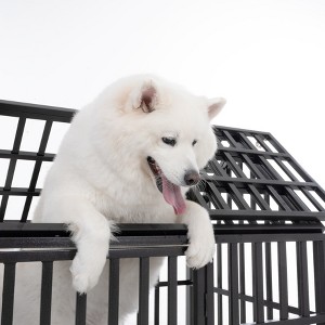 Akoasm 52 inch Carbon steel Large Dog cage with Lockable Wheels-Black - 1 of 4