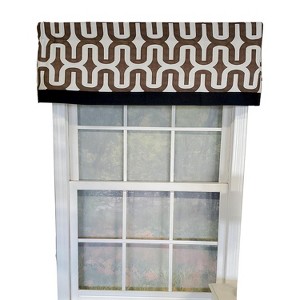 RLF Home Embrace Banded 100% Cotton with Fully Lined 3" Rod Pocket Valnance for Windows 50" x 15" Brown - 1 of 4