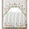 Home Mart Goods White Butterfly Embroidery Kitchen Curtain 3PC Set Swag & Tiers Set - 3 of 4