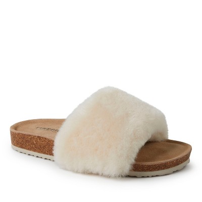 Fireside By Dearfoams Women's Canberra Genuine Shearling Band Footbed ...