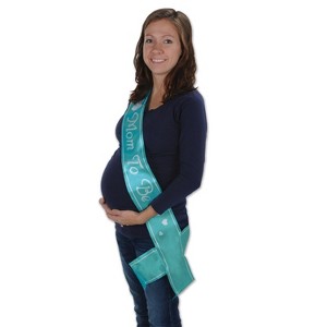 Beistle Mom To Be Satin Sash, 33" x 4", (2/Pkg) Blue - 1 of 1