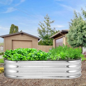 COZONY 8×4×2/4.5×2×1 FT Galvanized Raised Garden Bed, Large Metal Planter Box for Vegetables Flowers Fruits Outdoor - 1 of 4