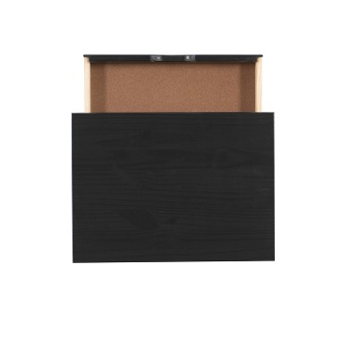 Cary Modern Black Pine Wood 6-Drawer Mobile Storage Cart