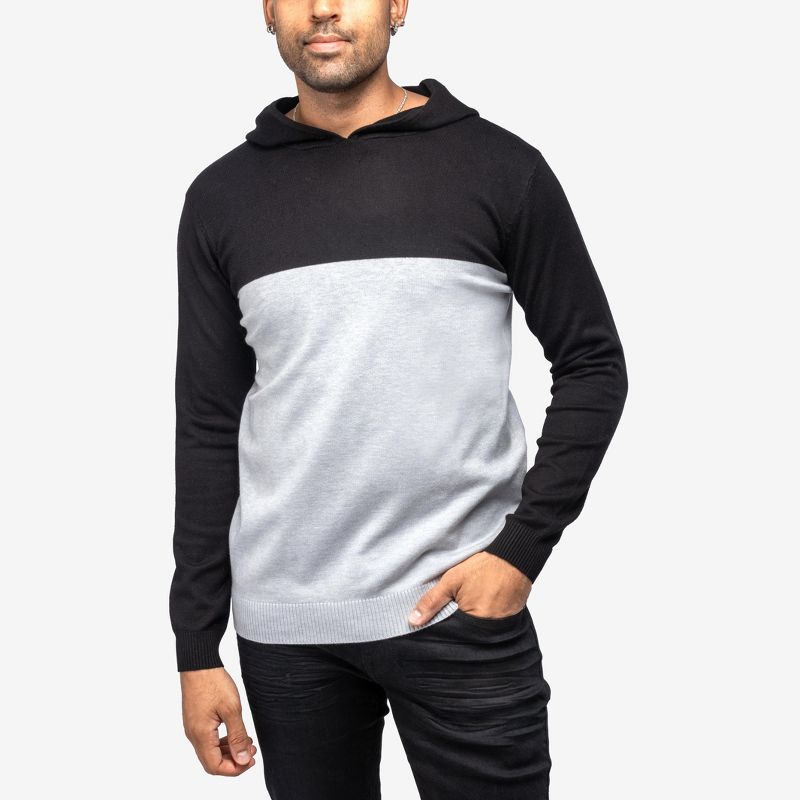 X RAY Men's Hooded Long Sleeve Sweatshirt Solid Casual Pullover Hoodie Sweater, 3 of 7
