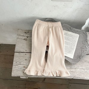 MyKids-Usa Baby Solid Color Elastic Cotton Comfy Flared Pants - 1 of 4