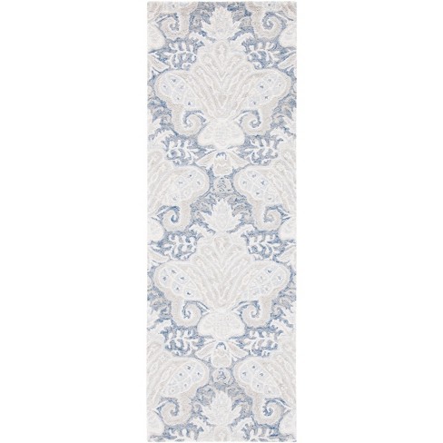 Micro-loop Mlp539 Hand Tufted Runner Rug - Blue/ivory - 2'3