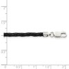 Black Bow Jewelry 3mm Braided Black Leather Cord Chain & Sterling Silver Clasp Necklace - image 3 of 4