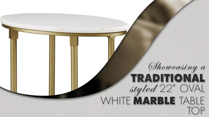 Bordeaux End Table White/Gold, 2 of 11, play video