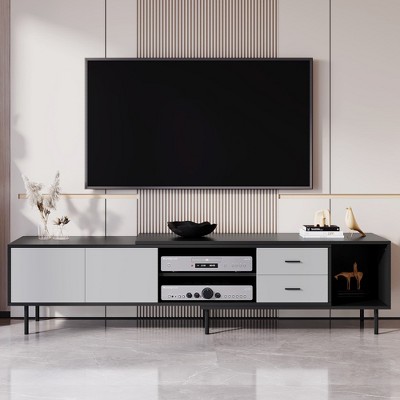 Bella Depot 70.8'' TV Stand for 80'' TV with 2 Doors, Entertainment Center with Large Storage Cabinet for Living Room, Bedroom