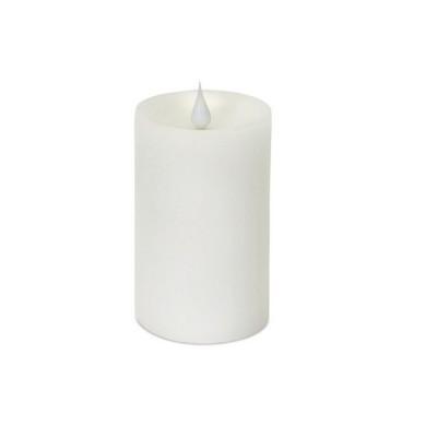 Melrose 5.25" Prelit LED Simplux Flameless Wax Pillar Candle with Moving Flame - White