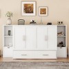 Full Size Murphy Bed with Shelves, Drawers and USB Ports - 3 of 4