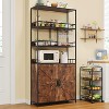 Tall Bar Cabinet 70.8" in Bakers Rack with Cabinet, Microwave Stand with Goblet Holder 5 Tier Large Baker Rack with Storage - 4 of 4