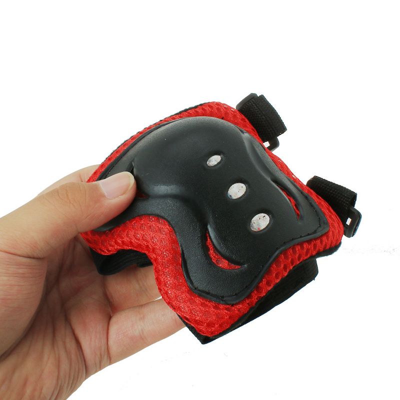 Unique Bargains Skating Bike Skateboard Sports Protective Palm Wrist Elbow Knee Support Brace Set Protective Pads Red Black 5.9" x 4.3", 4 of 9