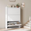 Shoe Cabinet with 2/3/4/6 Flip Drawers, Wooden Shoe Organizer with Adjustable Shelf - 2 of 4