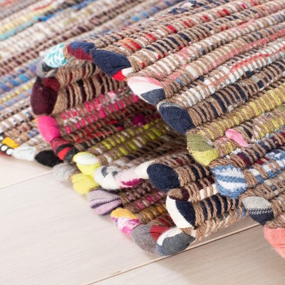 Rust and Multicolor Handwoven Cotton Area Rug 3' x 5'