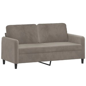 vidaXL 2-seater Sofa Light Gray Velvet (100% polyester), Metal, Plywood - 1 of 4