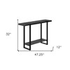 HomeRoots 47" Black Wood and Metal Distressed Sled Console Table With Shelf - 3 of 4