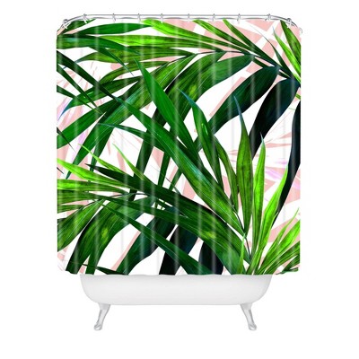 Marta Barragan Camarasa Dream Paradise Leaf Shower Curtain Green - Deny Designs