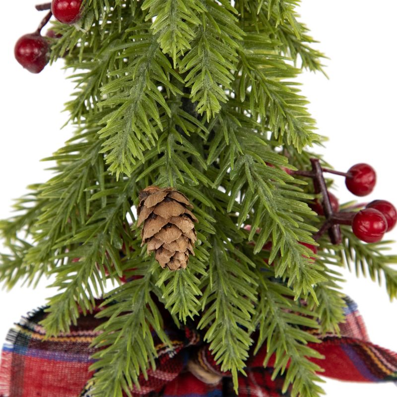 Northlight Mini Downswept Pine Artificial Christmas Trees with Pine Cones - 9" - Set of 3, 5 of 7