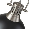 C Cattleya 1-Light Satin Nickel and Black Shaded Pendant Light with Frosted Glass Shade - 3 of 4