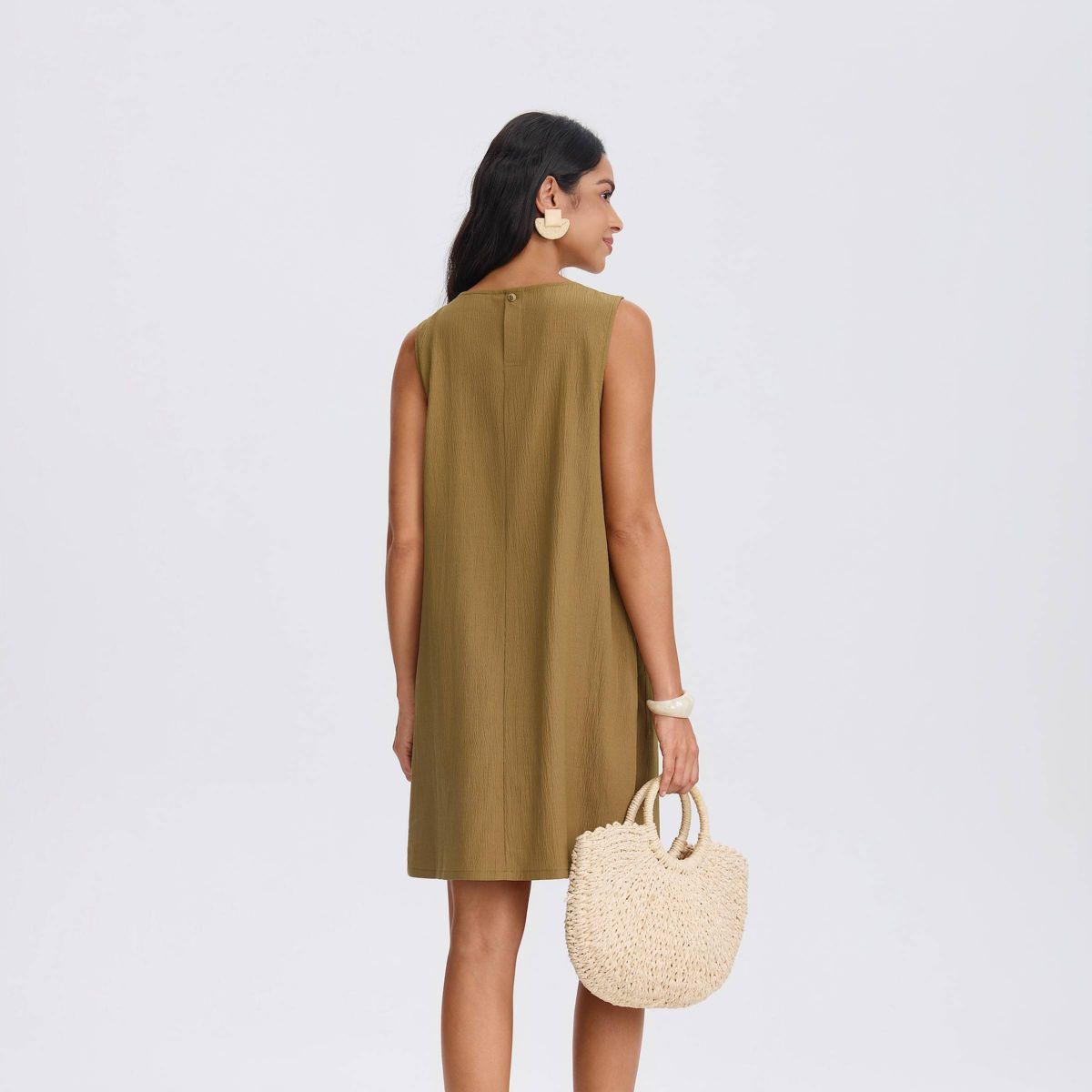 Women's Pocket Detail Mini A-Line Dress - A New Day™ Dijon Yellow - thumbnail 2